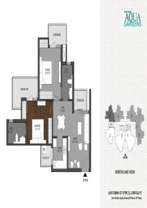 shri radha aqua garden floor plan 2bhk 2toilet 1090 sq.ft