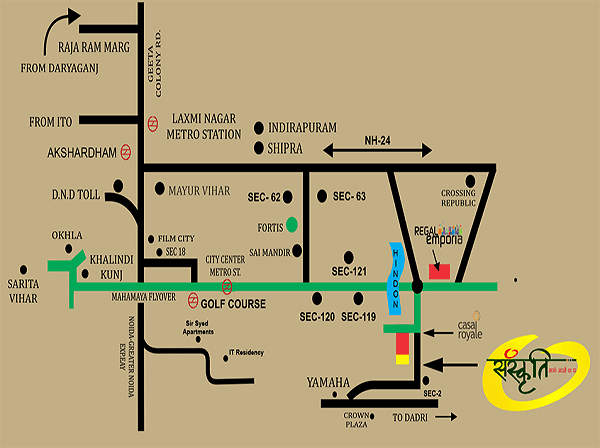 earthcon sanskriti location map , earthcon sanskriti
