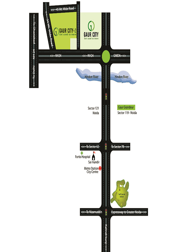 gaur city 11th avenue location map , gaur city 11th avenue