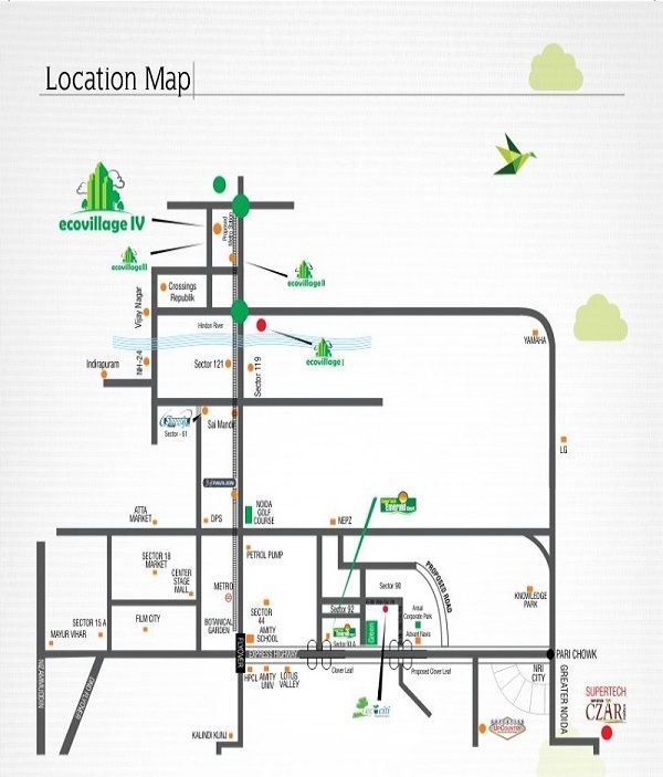 supertech eco village 1 location map , supertech eco village 1