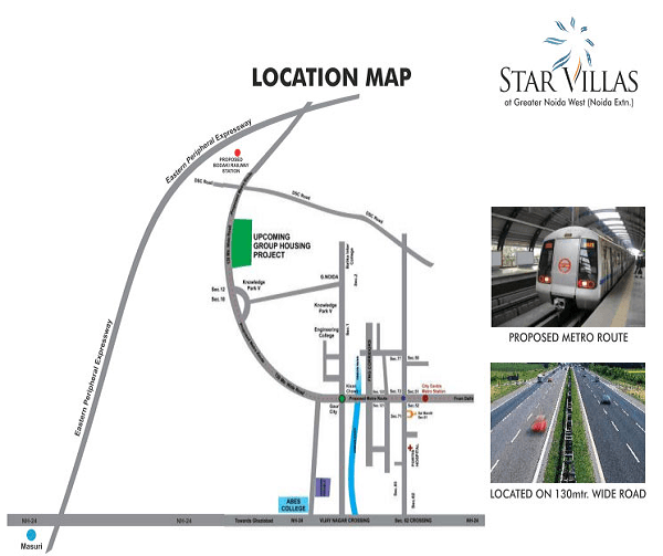 aarcity star villas location map , aarcity star villas