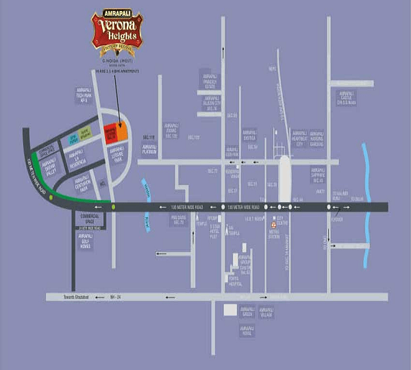 amrapali ivory heights location map , amrapali ivory heights