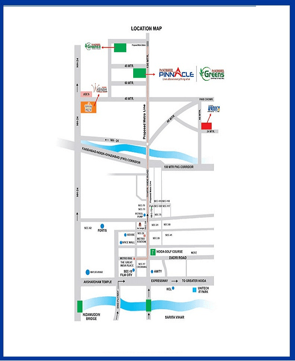 panchsheel pinnacle location map , panchsheel pinnacle