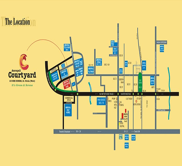 amrapali courtyard location map , amrapali courtyard