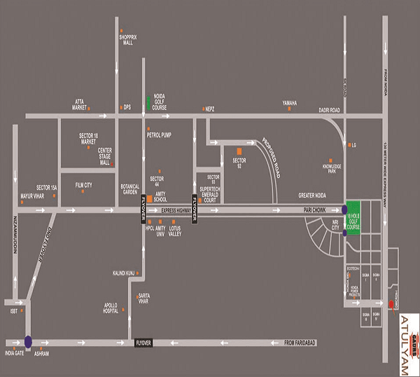gaur atulyam location map , gaur atulyam