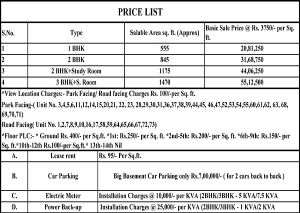 gaur city 10th avenue price list , gaur city 10th avenue