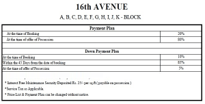 gaur city 16th avenue payment plan , gaur city 16th avenue