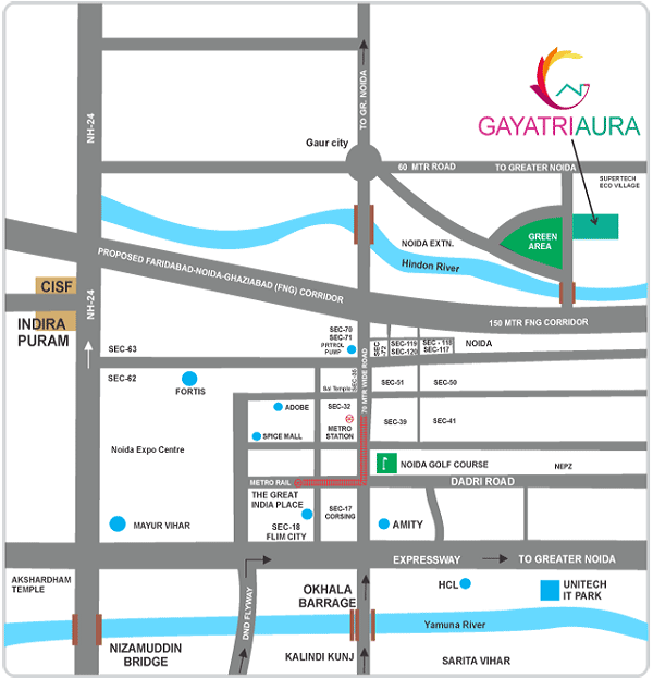gayatri aura location map , gayatri aura