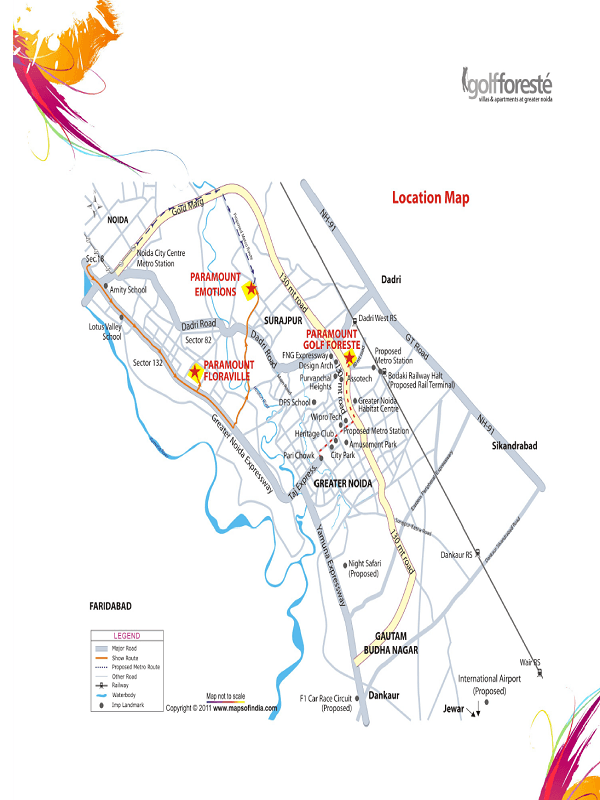 paramount golf foreste location map , paramount golf foreste