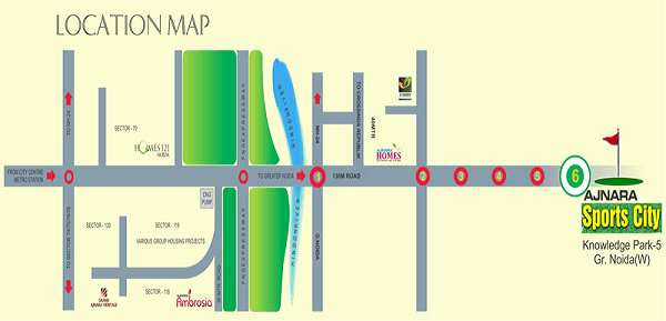 ajnara sports city location map , ajnara sports city