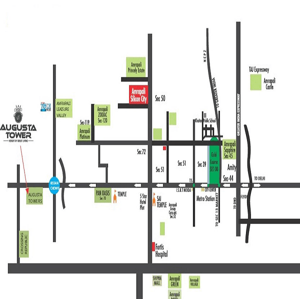 amrapali augusta tower location map , amrapali augusta tower