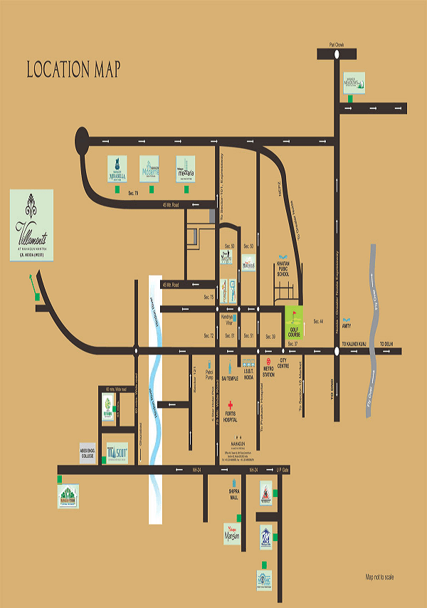 mahagun mantra villaments location map , mahagun mantra villaments