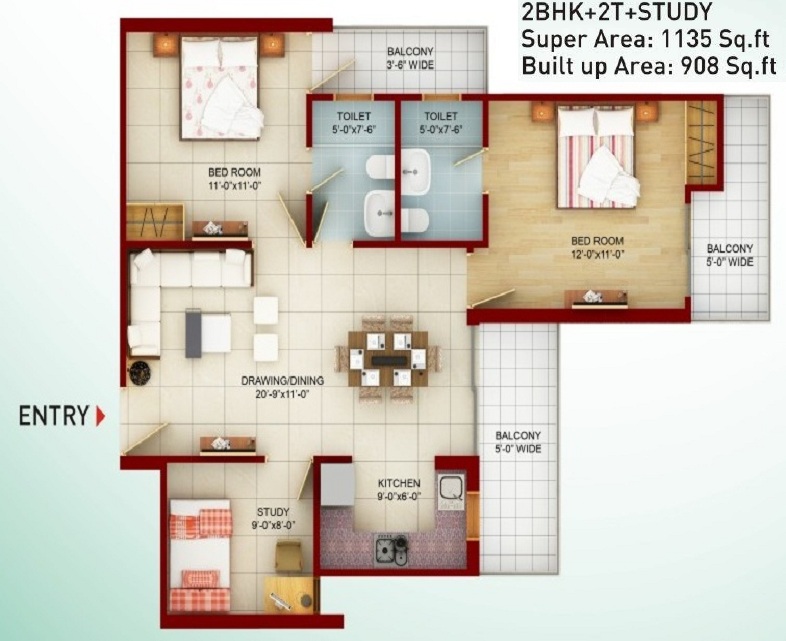 saviour greenarch floor plan 1135-sqft