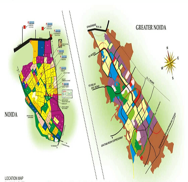 antriksh golf links location map , antriksh golf links