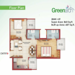 saviour-greenarch-floor-plan-2bhk-2toilet-860-sq-ft , saviour greenarch
