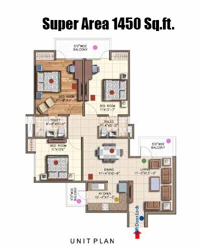 rajya sabha digital homes floor plan 1450 sq.ft