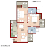 organic-golf-homes-floor-plan-2bhk-2toilet-990-sq-ft