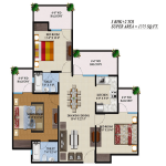 supertech-regina-tower-floor-plan-3bhk-2toilet-1375-sq-ft