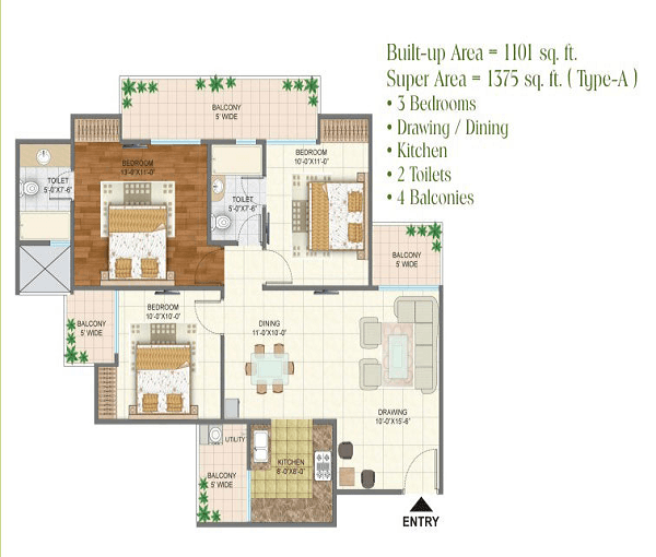 arihant-arden-floor-plan-3bhk-2toilet-1375-sq-ft
