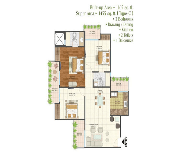 arihant-arden-floor-plan-3bhk-2toilet-1455-sq-ft