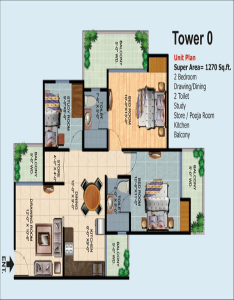 ajnara-homes-floor-plan-2bhk-2toilet-1270-sq-ft