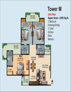 ajnara-homes-floor-plan-3bhk-3toilet-1595-sq-ft