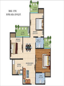 ajnara-le-garden-floor-plan-3bhk-2toilet-1295-sq-ft