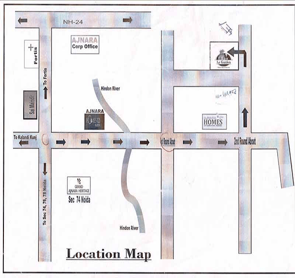 ajnara-le-garden-location-map