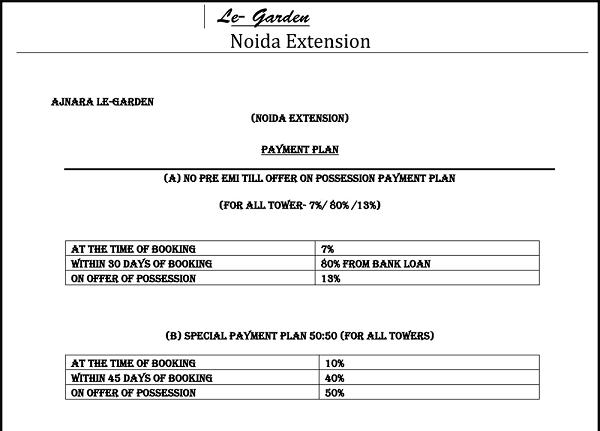 ajnara-le-garden-payment-plan