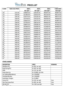 kvd-wind-park-price-list