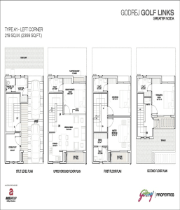 godrej golf links left corner floor plan 2359 sq.ft