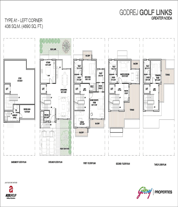 godrej golf links left corner floor plan 4690 sq.ft