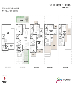 godrej golf links middle corner floor plan 4690 sq.ft