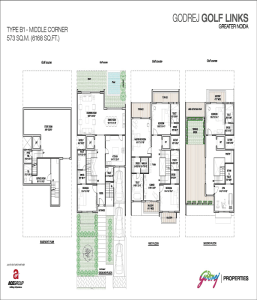 godrej golf links middle corner floor plan 6168 sq.ft