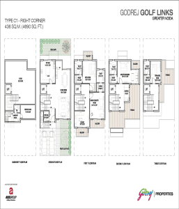 godrej golf links right corner floor plan 4690 sq.ft