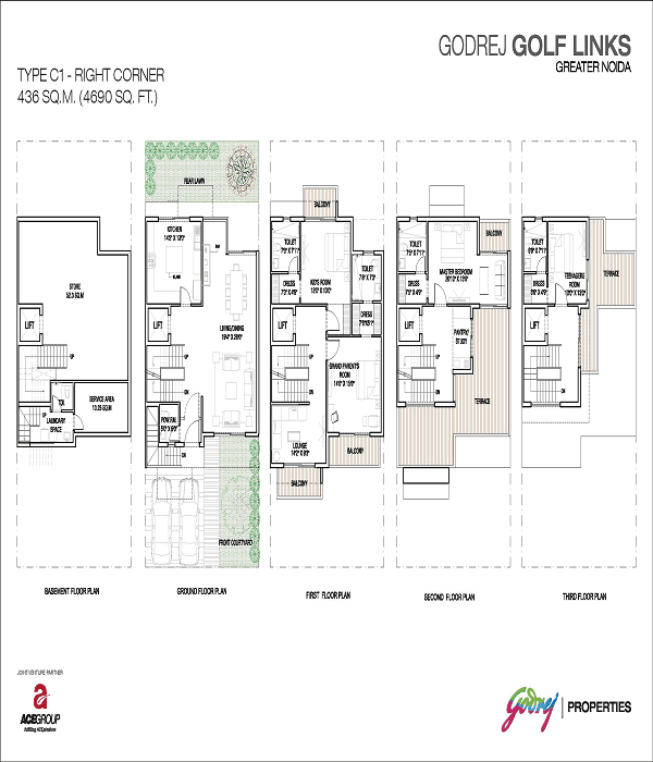godrej golf links right corner floor plan 4690 sq.ft