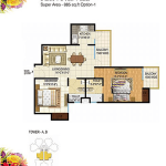 pigeon spring meadows floor plan 2bhk 2toilet 885 sq.ft