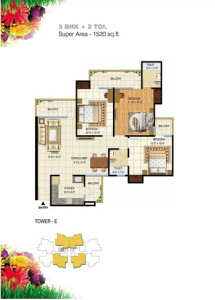 pigeon spring meadows floor plan 3bhk 2toilet 1520 sq.ft