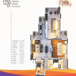 mangalya ophira floor plan 2bhk 2toilet 1250 sq.ft