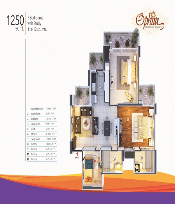 mangalya ophira floor plan 2bhk 2toilet 1250 sq.ft