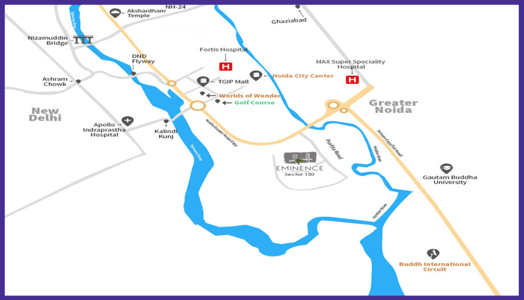 Saha Eminence Location-Map